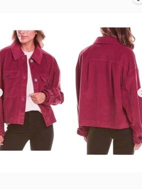 Anthropologie Avec Le Filles Raspberry Corduroy Jacket Size Large